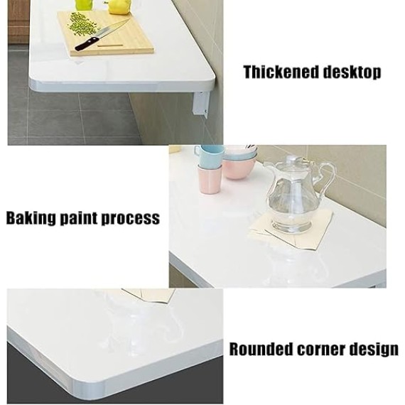 Computer Desk Extender, Folding Wall-Mounted Computer Desk Wall Folding Table Dining Desk with White Brackets 20 Size(Color:D,Size:60 * 50cm)