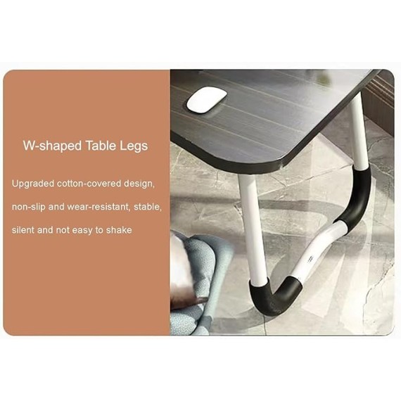 Bed Laptop Table,Portable Bed Desk for Laptop,Foldable Laptop Lap Desk with Cup Holder Laptop Stand Breakfast Tray(Color:Brown), 60x40x28cm, JEBRRRDRZ-BROWN-60X40X28CM