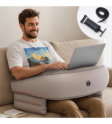 Gaming Pillow for Laps, Inflatable Soft Lap Desk Pillow for Adults and Kids for Reading, Working and Gaming Sitting on Bed or Couch (Large)
