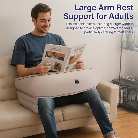 Gaming Pillow for Laps, Inflatable Soft Lap Desk Pillow for Adults and Kids for Reading, Working and Gaming Sitting on Bed or Couch (Large)