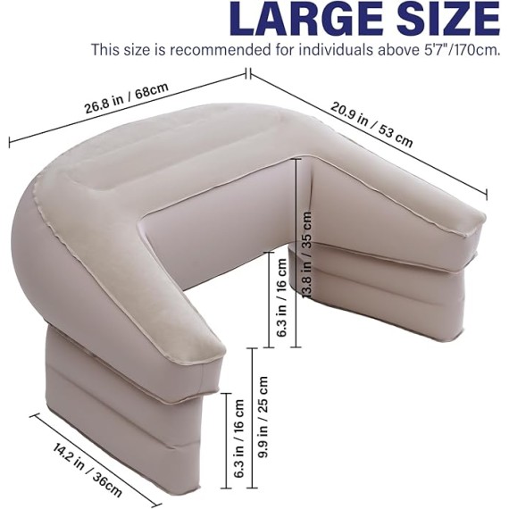 Gaming Pillow for Laps, Inflatable Soft Lap Desk Pillow for Adults and Kids for Reading, Working and Gaming Sitting on Bed or Couch (Large)