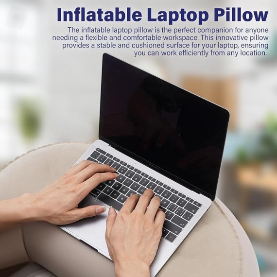 Gaming Pillow for Laps, Inflatable Soft Lap Desk Pillow for Adults and Kids for Reading, Working and Gaming Sitting on Bed or Couch (Large)