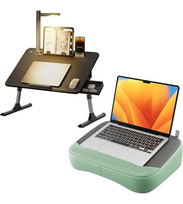 Breathable Lap Desk for Laptop + Laptop Table with LED