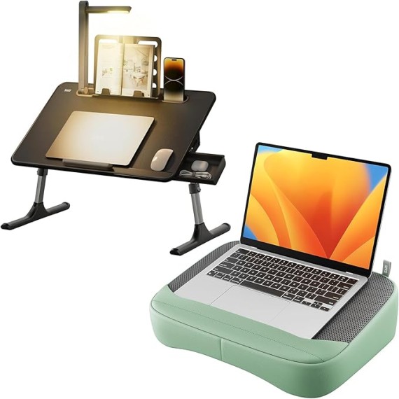 Breathable Lap Desk for Laptop + Laptop Table with LED