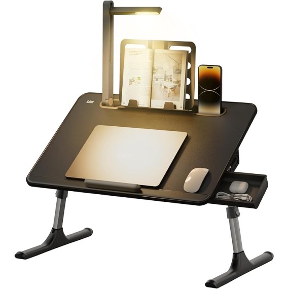 Breathable Lap Desk for Laptop + Laptop Table with LED