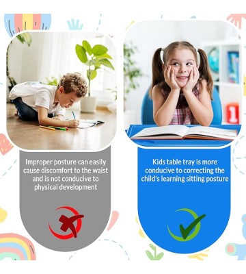 20 Pcs Kids Lap Desk Bulk Lap Table Tray Portable Activity Plastic Lap Bed Table with 3 Storage Space for Kids Students Work Study Bed School Classroom