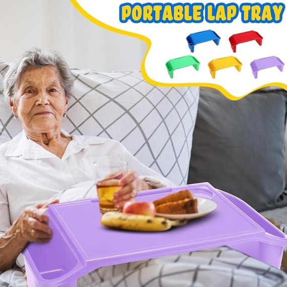 20 Pcs Kids Lap Desk Bulk Lap Table Tray Portable Activity Plastic Lap Bed Table with 3 Storage Space for Kids Students Work Study Bed School Classroom