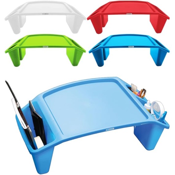 BAZIC Kids Lap Desk Activity Tray Lap Table Portable Desk, Plastic Lapdesk for Children Drawing Eating, Assorted Colors, 8-Pack