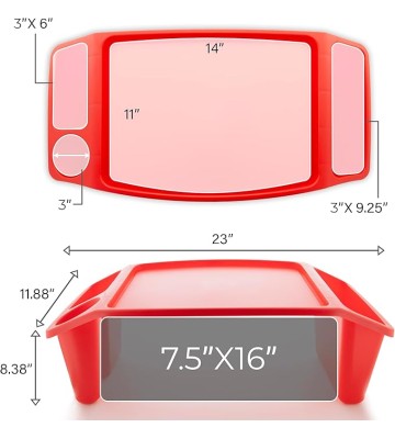 BAZIC Kids Lap Desk Activity Tray Lap Table Portable Desk, Plastic Lapdesk for Children Drawing Eating, Assorted Colors, 8-Pack