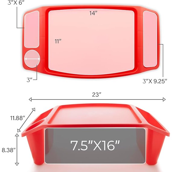BAZIC Kids Lap Desk Activity Tray Lap Table Portable Desk, Plastic Lapdesk for Children Drawing Eating, Assorted Colors, 8-Pack