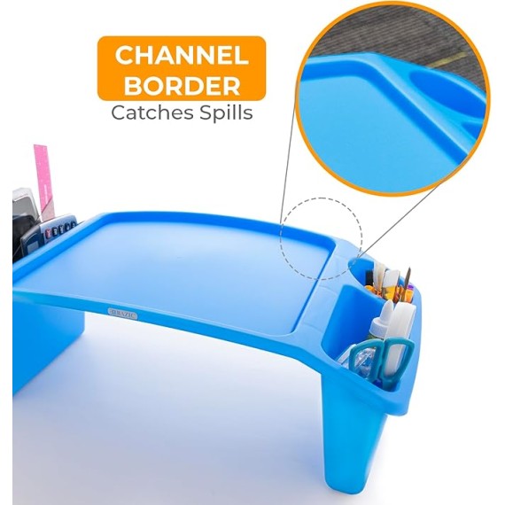 BAZIC Kids Lap Desk Activity Tray Lap Table Portable Desk, Plastic Lapdesk for Children Drawing Eating, Assorted Colors, 8-Pack