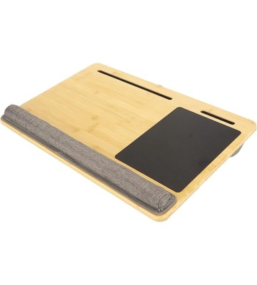 Laptop Desk, Built in Wrist Pad Bamboo Top Lap Desk Multifunctional Sturdy Portable for Working for Drawing
