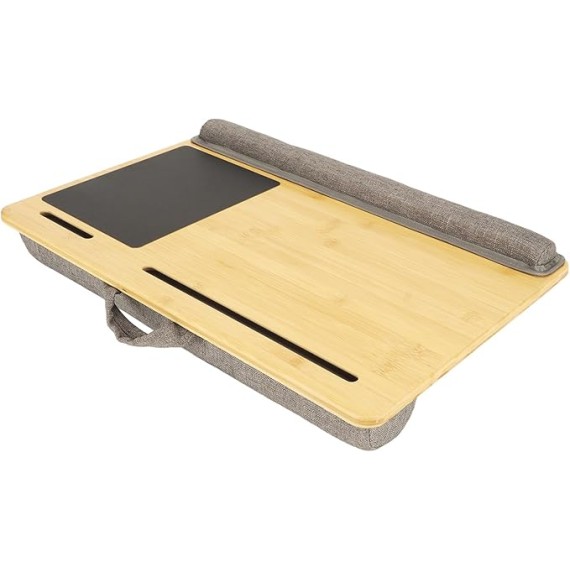Laptop Desk, Built in Wrist Pad Bamboo Top Lap Desk Multifunctional Sturdy Portable for Working for Drawing