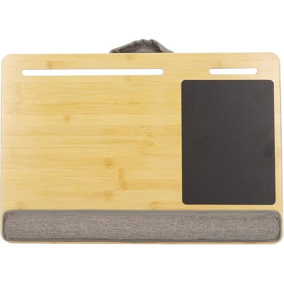 Laptop Desk, Built in Wrist Pad Bamboo Top Lap Desk Multifunctional Sturdy Portable for Working for Drawing