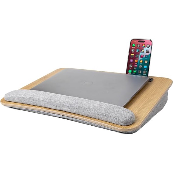 Portable Lap Desk for Laptop with Cushions, Work from Home Solution, Lightweight, Fits up to 15.6 inches Laptop, iPad Tablet and Phone Holder, Medium