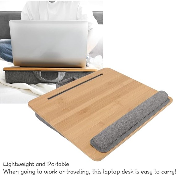 Laptop Desk, Lap Laptop Desk with Pillow Cushion Lap Desk for Laptop with Cushion Laptop Lap Desk Laptop Stand for Home Office Students Use as Computer Laptop Stand, 16.5x13.4in