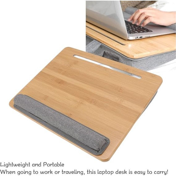 Laptop Desk, Lap Laptop Desk with Pillow Cushion Lap Desk for Laptop with Cushion Laptop Lap Desk Laptop Stand for Home Office Students Use as Computer Laptop Stand, 16.5x13.4in