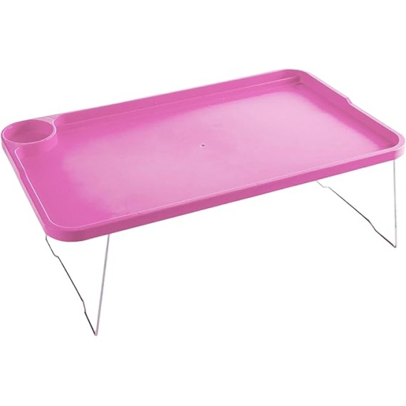 Laptop Bed Table, Lap Desk with Leg Folding Laptop Bed Table Lazy Simple Laptop Tray for Bed with Cup Holder and Card Slot for Breakfast Student Dormitory Sofa Balcony Rose Red Lap Desk Bed Desk for