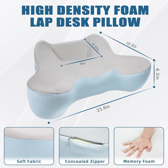 Lap Desk with Cushion, Soft Laptop Pillow for Lap, Portable Desk Pillow, Gaming Pillow Work Pillow for Bed,Couch, Car