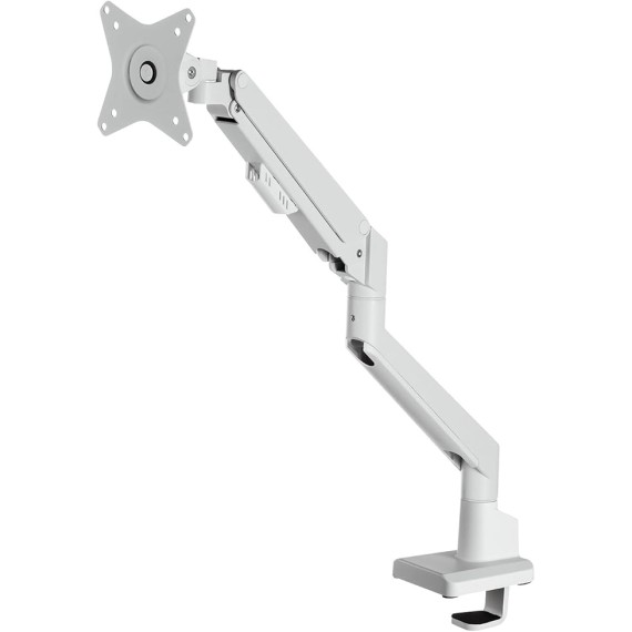 Sanwa Supply CR-LAC1403W Monitor Arm (Single, Gas Spring Type, Thin Short Clamp, White)