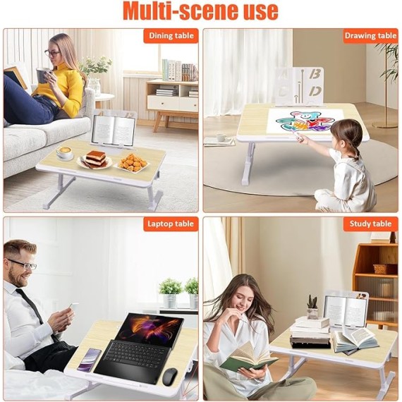 Laptop Desk for Bed,Laptop Bed Desk Laptop Table for Bed | Lap Table Adjustable Non-Slip Desk Portable Multi-Purpose Foldable Desk Bed Tray Bed Trays