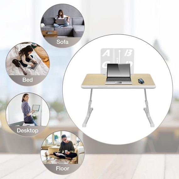 Laptop Desk for Bed,Laptop Bed Desk Laptop Table for Bed | Lap Table Adjustable Non-Slip Desk Portable Multi-Purpose Foldable Desk Bed Tray Bed Trays