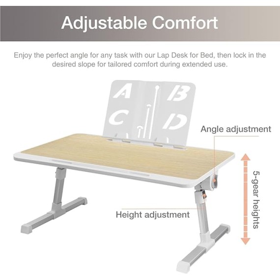 Laptop Desk for Bed,Laptop Bed Desk Laptop Table for Bed | Lap Table Adjustable Non-Slip Desk Portable Multi-Purpose Foldable Desk Bed Tray Bed Trays