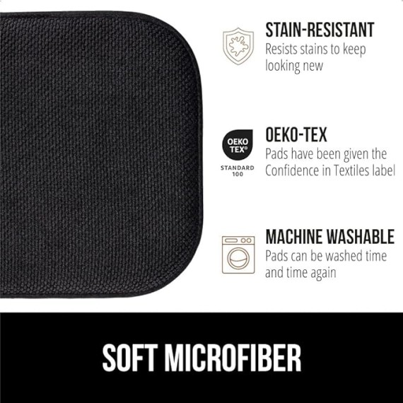 Laptop Lap Desk with Phone Holder and Memory Foam Chair Cushions, Lap Desk Size 16.5"x11.8" Sky Blue, Dorm Room Use, Chair Pad 6 Piece Black, Comfortable Pads, 2 Item Bundle