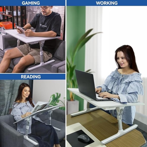 Armrest Laptop Desk for Couch and Bed,Ergonomic Gaming Lap Desk,Lap Desk Pillow,Large Adjustable Bed Desk for Laptop with Drawer and Tablet Slot,U-Table for Reading, Gaming, Writing,Eating,Drawing