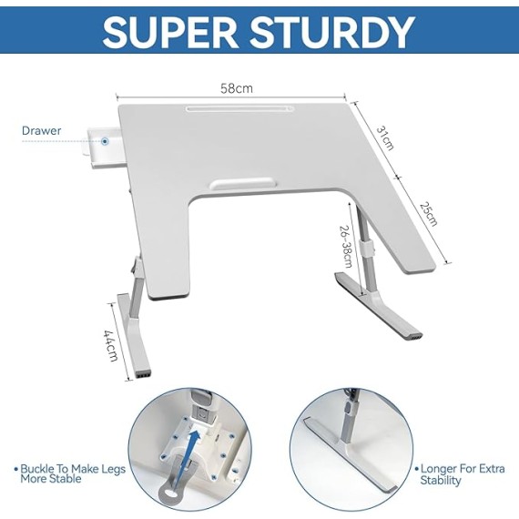 Armrest Laptop Desk for Couch and Bed,Ergonomic Gaming Lap Desk,Lap Desk Pillow,Large Adjustable Bed Desk for Laptop with Drawer and Tablet Slot,U-Table for Reading, Gaming, Writing,Eating,Drawing