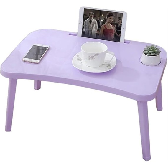 Laptop Table Foldable Lap Desk Stand Bed with Cup Holder Multifunction Tablet Portable Computer Dorm
