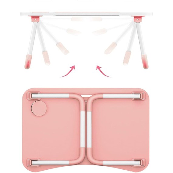 Folding Table On Bed,Laptop Bed Tray Table, Foldable Lap Desk Stand,for Eating Breakfast, Reading, Working, Watching Movie On Bed/Couch/Sofa/Floor,60 * 40 * 28cm