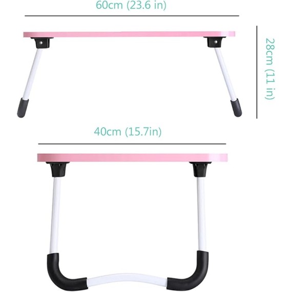 Folding Table On Bed,Laptop Bed Tray Table, Foldable Lap Desk Stand,for Eating Breakfast, Reading, Working, Watching Movie On Bed/Couch/Sofa/Floor,60 * 40 * 28cm