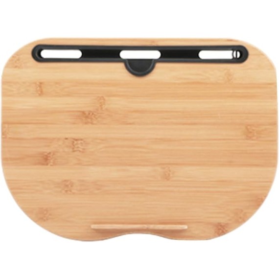 Lap Desk for Laptop with Cushion, Lap Desk with Device Ledge, Bamboo Platform with Phone Holder, Wrist Pad Fits up to 15.6 Inch Laptops A