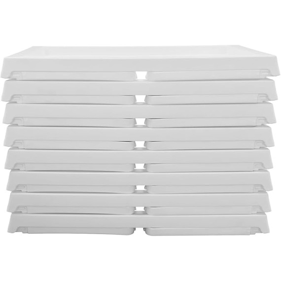 Bed Tray Table with Folding Legs, TV Trays Set of 8, Kids Lap Tray for Eating, 25.6 * 14 Inch Plastic Lap Desk, Portable Serving Food Snack Tray for Bedroom, Living Room, Sofa (8, White)