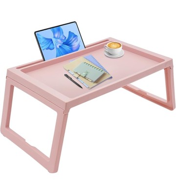 Portable Laptop Desk Stand,Lap Desk Bed Table Tray,Lightweight Laptop Storage Bag,Lap Desks,Tray Folding Table,Foldable Laptop Desk,for Kitchens,Bedrooms,Beds,Sofas, Picnics,Dinner,Studying,Pink