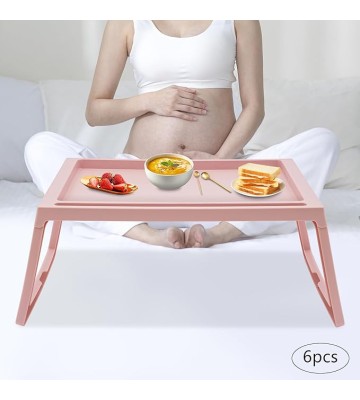 Portable Laptop Desk Stand,Lap Desk Bed Table Tray,Lightweight Laptop Storage Bag,Lap Desks,Tray Folding Table,Foldable Laptop Desk,for Kitchens,Bedrooms,Beds,Sofas, Picnics,Dinner,Studying,Pink