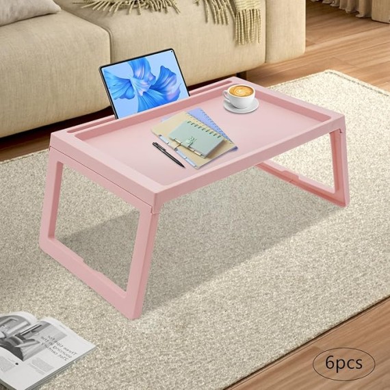 Portable Laptop Desk Stand,Lap Desk Bed Table Tray,Lightweight Laptop Storage Bag,Lap Desks,Tray Folding Table,Foldable Laptop Desk,for Kitchens,Bedrooms,Beds,Sofas, Picnics,Dinner,Studying,Pink