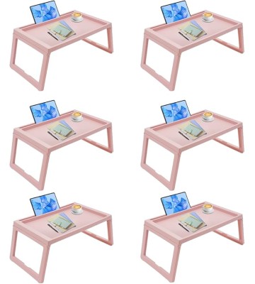 Kids Lap Desk, Set of 6 Lap Desk for Laptop - Foldable Laptop Desk for Bed and Couch, Portable and Lightweight Tablet Stand for Bed Breakfast, Working, Reading, and Writing, Pink