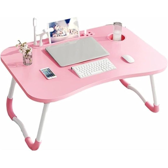 Laptop Bed Table Portable Lap Desk Notebook Stand Reading Holder Tray with USB Charge Port/Cup Holder/Pen for/Couch/Sofa