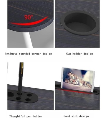 Laptop Bed Table Portable Lap Desk Notebook Stand Reading Holder Tray with USB Charge Port/Cup Holder/Pen for/Couch/Sofa