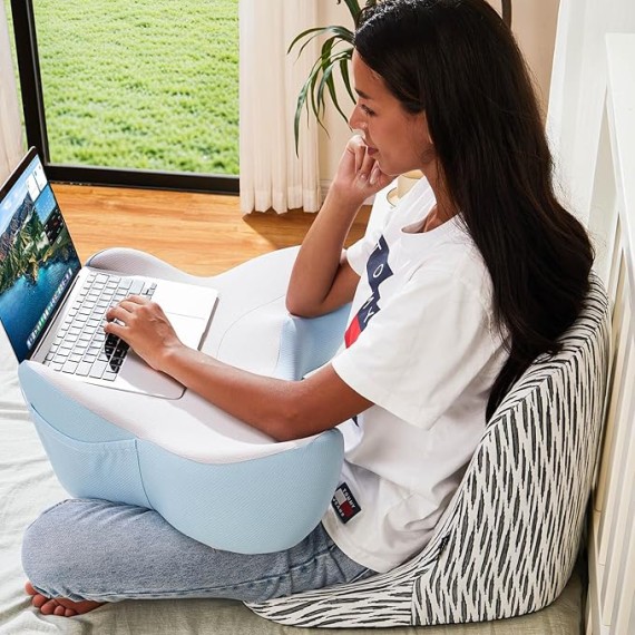 Lap Desk with Cushion, Soft Laptop Pillow for Lap, Portable Desk Pillow, Memory Foam Seat Cushion, Office Chair Cushion, Pressure Relief Seat Cushion, Ergonomic Seat Cushion