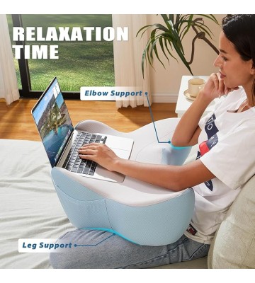 Lap Desk with Cushion, Soft Laptop Pillow for Lap, Portable Desk Pillow, Memory Foam Seat Cushion, Office Chair Cushion, Pressure Relief Seat Cushion, Ergonomic Seat Cushion
