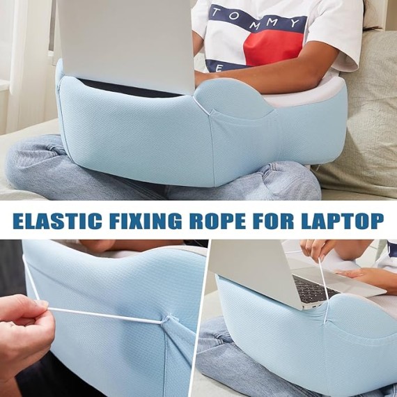 Lap Desk with Cushion, Soft Laptop Pillow for Lap, Portable Desk Pillow, Memory Foam Seat Cushion, Office Chair Cushion, Pressure Relief Seat Cushion, Ergonomic Seat Cushion