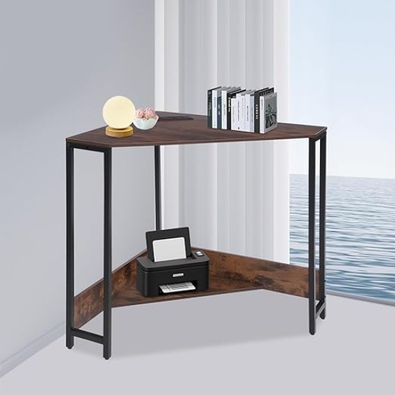 Corner Desk,Triangle Corner Computer Desk with Keyboard Tray,Monitor Stand,Mall Desk with Outlets,Small Space Gaming Table Corner Desk,Writing Desk Study Desks,for Home Office Room Small Space
