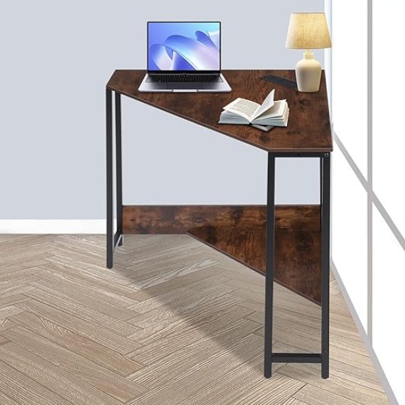 Corner Desk,Triangle Corner Computer Desk with Keyboard Tray,Monitor Stand,Mall Desk with Outlets,Small Space Gaming Table Corner Desk,Writing Desk Study Desks,for Home Office Room Small Space
