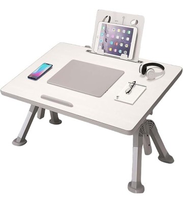Laptop Bed Table, Height and Angle Adjustable Laptop Stand Tray, Foldable Breakfast Tray for Sofa, Bed, Laptop Table with Folding Legs, Portable Bed Desk for Working Reading and Writing