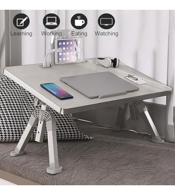 Laptop Bed Table, Height and Angle Adjustable Laptop Stand Tray, Foldable Breakfast Tray for Sofa, Bed, Laptop Table with Folding Legs, Portable Bed Desk for Working Reading and Writing