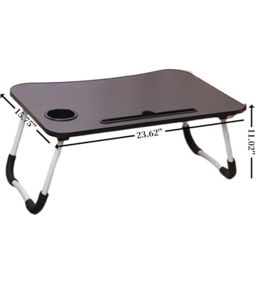 Laptop Computer Stand for Sofa, Adjustable Lap Desk with LED Light, Built-in Mouse Pad and Cup Holder, Suitable for Working and Gaming (Wood Color)