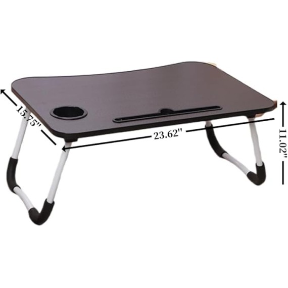 Laptop Computer Stand for Sofa, Adjustable Lap Desk with LED Light, Built-in Mouse Pad and Cup Holder, Suitable for Working and Gaming (Wood Color)